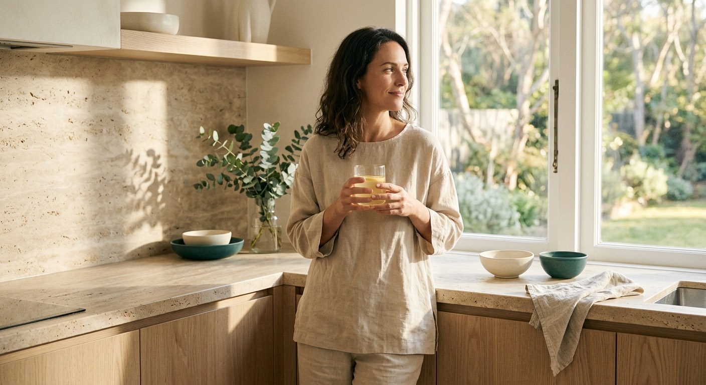 A calm morning ritual in the kitchen